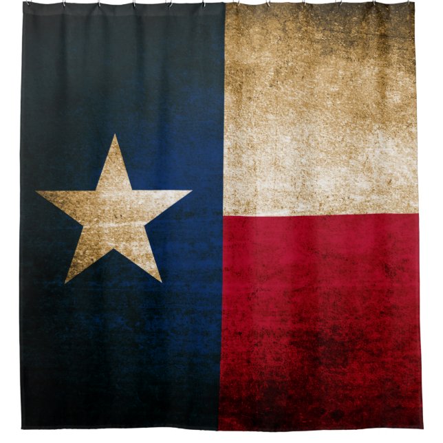 Rustische Patriotische Flagge von Texas Duschvorhang (Vorderseite)
