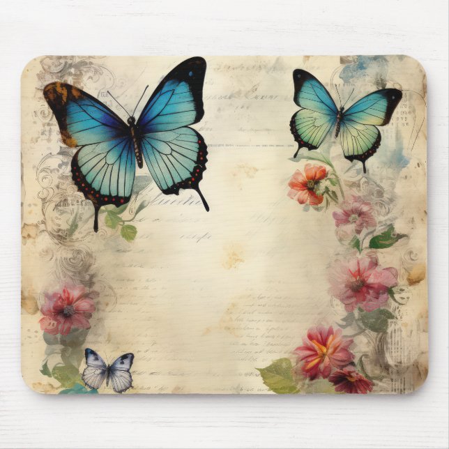 "Rustische Schmetterlinge" Mousepad (Vorne)