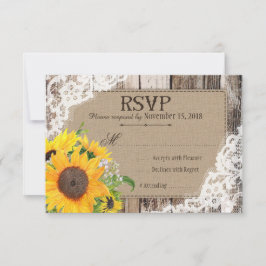 Rustische Sonnenblumen RSVP-Karte RSVP Karte
