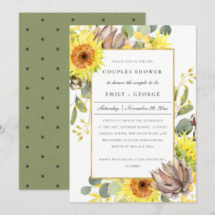 RUSTISCHE SONNENBLUMENSCHEIBE EUCALYPTUS FLORAL CO EINLADUNG
