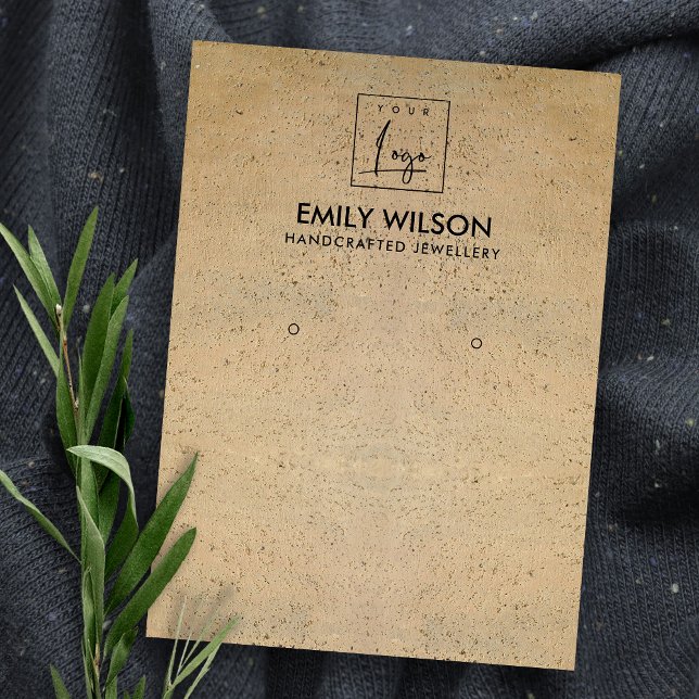 RUSTISCHE TERRAKTISCHE TEXTURE-LOGO-OHRENANZEIGE VISITENKARTE (Von Creator hochgeladen)