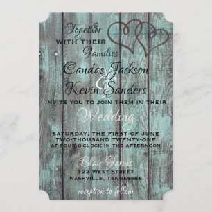 RUSTISCHE TURQUOISE WEDD INVITE EINLADUNG