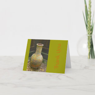 RUSTISCHE VASE, "DANKE" NOTECARD" DANKESKARTE