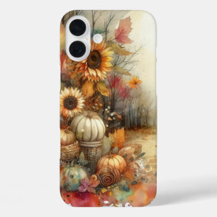 RUSTISCHE WASSERFALLSZENE MIT PUMPKINEN iPhone 16 PLUS HÜLLE