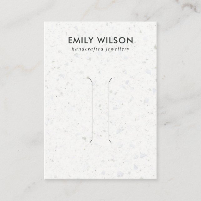 RUSTISCHE WEISSGRAY TERRAZZO HAIR CLIP DISPLAD CAR VISITENKARTE (Vorderseite)