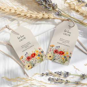 Rustische Wildblume Lasse Liebe wachsen Gastgesche Geschenkanhänger