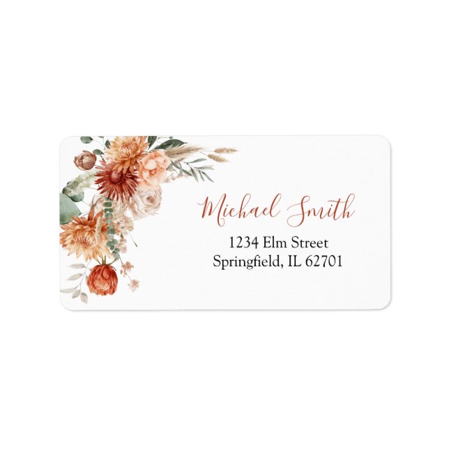 Rustische Wildblume sinkt in Liebe Babydusche Adre Adressaufkleber (Vorne)