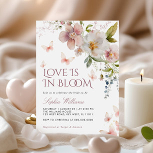 Rustische Wildblumen Liebe ist in Blüteneinladung Einladung