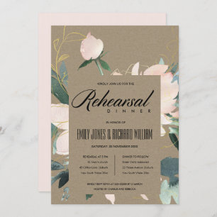 RUSTISCHES BLUSH FLORAL WATERCOLOR PROBE DINNER EINLADUNG
