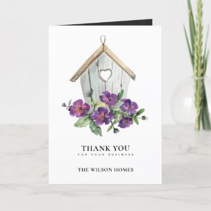 RUSTISCHES LAND FLORA BIRDHOUSE REALTOR ECHTES ANW DANKESKARTE