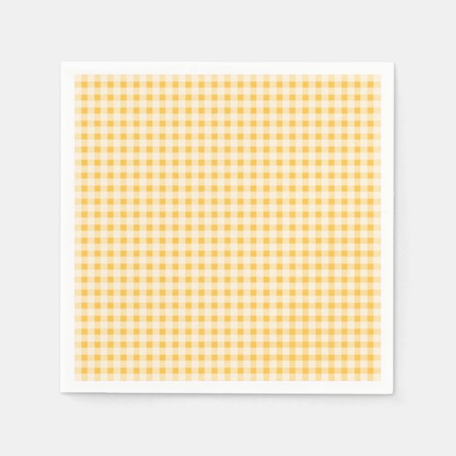 RUSTISCHES LAND YELLOW GINGHAM NAPKIN SERVIETTE (Vorderseite)