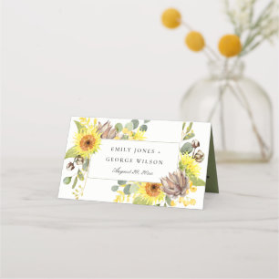 RUSTISCHES SONNENBLUMEN EUCALYPTUS PINENGESCHWEICH PLATZKARTE