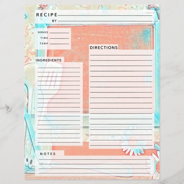 Rustlische Burlap-Rezept-Beilage (Vorderseite)