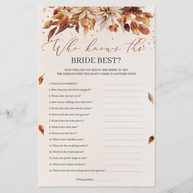 Rustric Herbst Blume, die die Braut am besten kenn (Vorderseite)