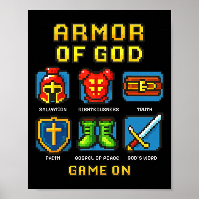 Rüstung des Christlichen Videospiels von God Pixel Poster (Vorne)