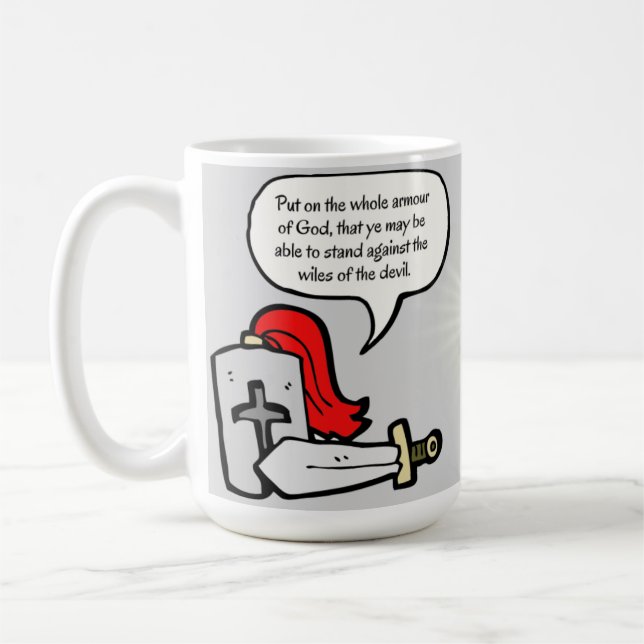 Rüstung Gottes Ehefrauen 6:11 Kaffeetasse (Links)