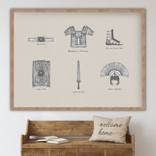 Rüstung Gottes, Epheser 6,13-17, Bibel Druck, Jesu Poster