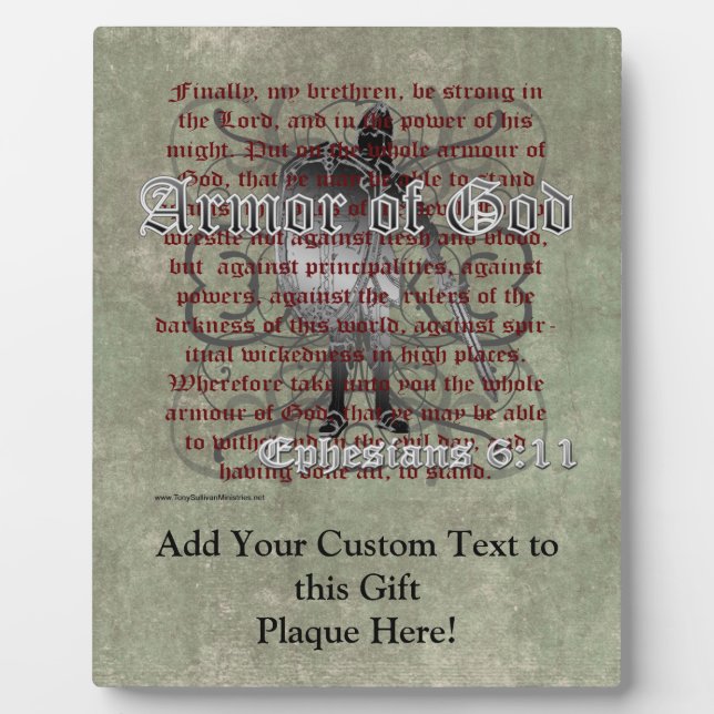 Rüstung Gottes, Ephesianer 6:10-18, Christlicher S Fotoplatte (Vorderseite)