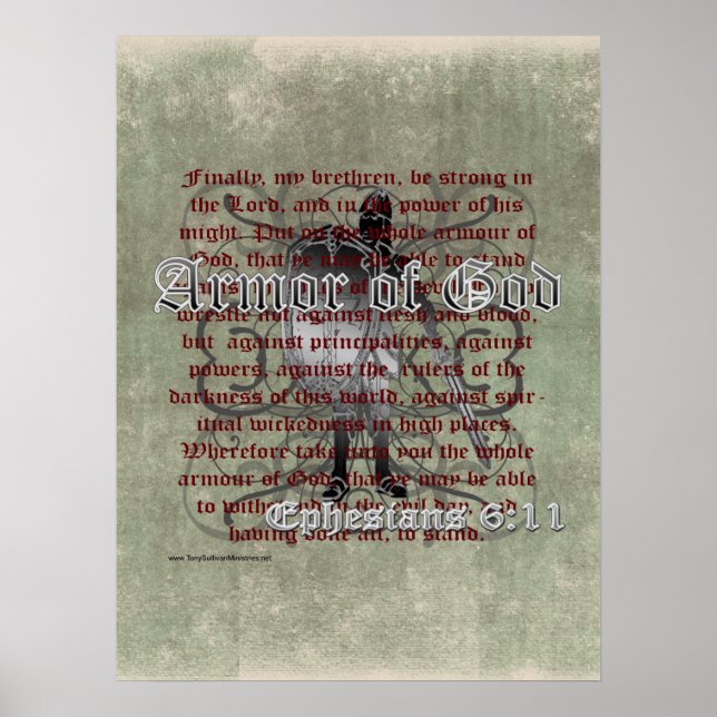Rüstung Gottes, Ephesianer 6:10-18, Christlicher S Poster (Vorne)