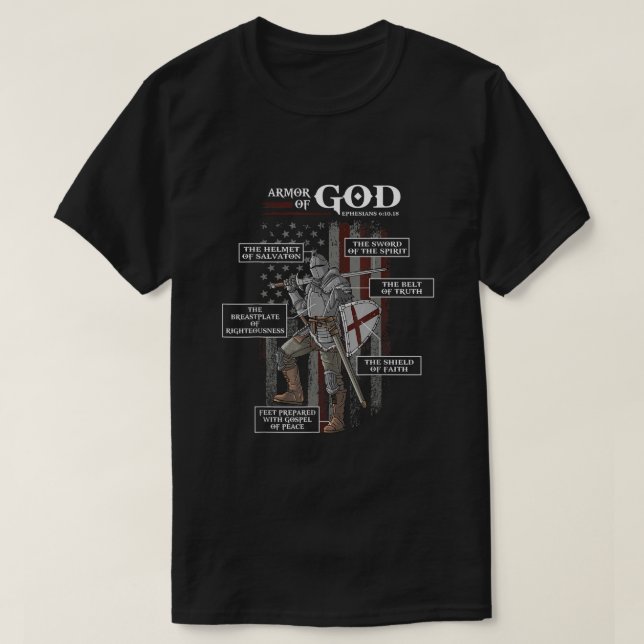 Rüstung Gottes ephesianische Bibel Verse Coole rel T-Shirt (Design vorne)