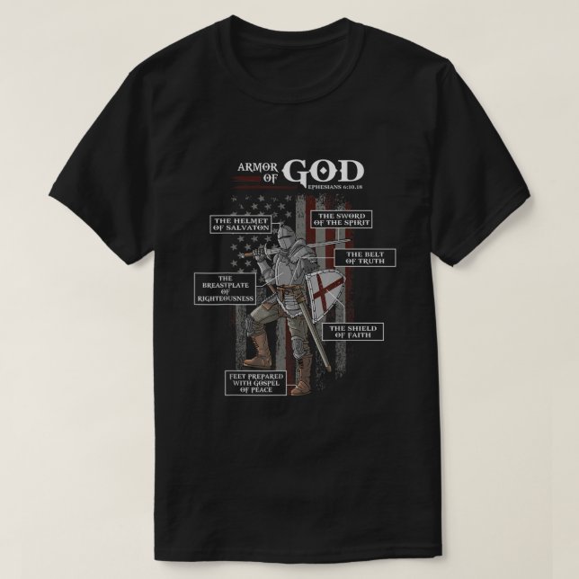 Rüstung Gottes ephesianische Bibel Verse Coole rel T-Shirt (Design vorne)