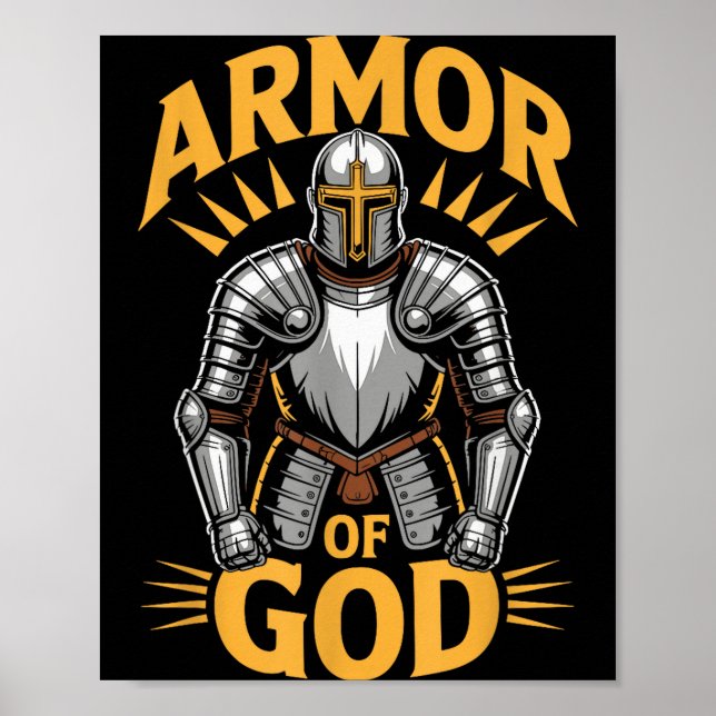Rüstung Gottes Ephesians 6 Christlicher Krieger Gl Poster (Vorne)