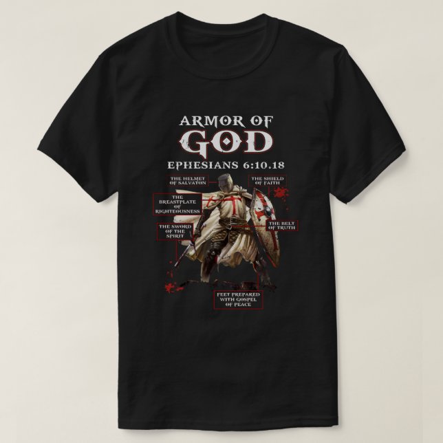 Rüstung Gottes Ritter Templer für Menschen T-Shirt (Design vorne)