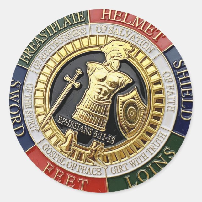 Rüstung Gottes Schutzschild des Glaubens Ephesiane Runder Aufkleber (Vorderseite)