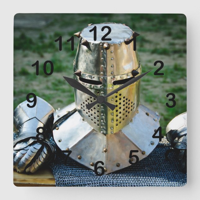 Rüstung Quadratische Wanduhr (Vorderseite)