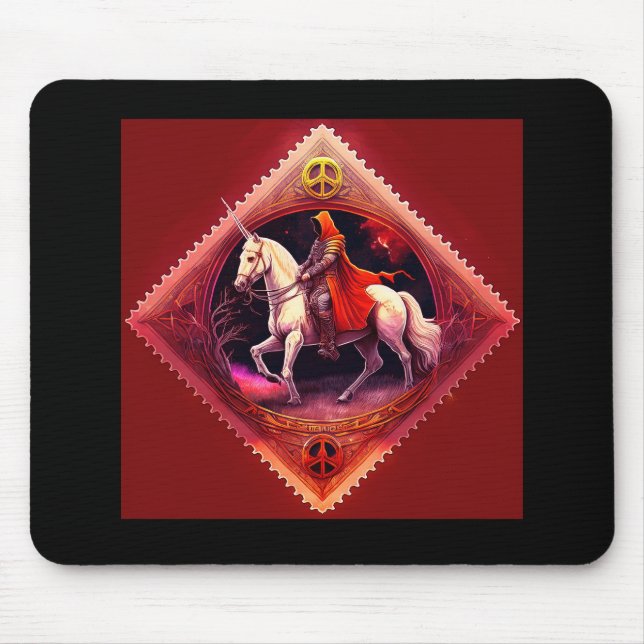Rüstungsbeschwerde Ritter in Rotem Kapitän reiten  Mousepad (Vorne)