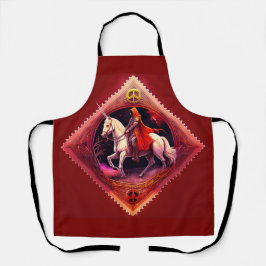 Rüstungsbeschwerde Ritter in Rotem Kapitän reiten  Schürze