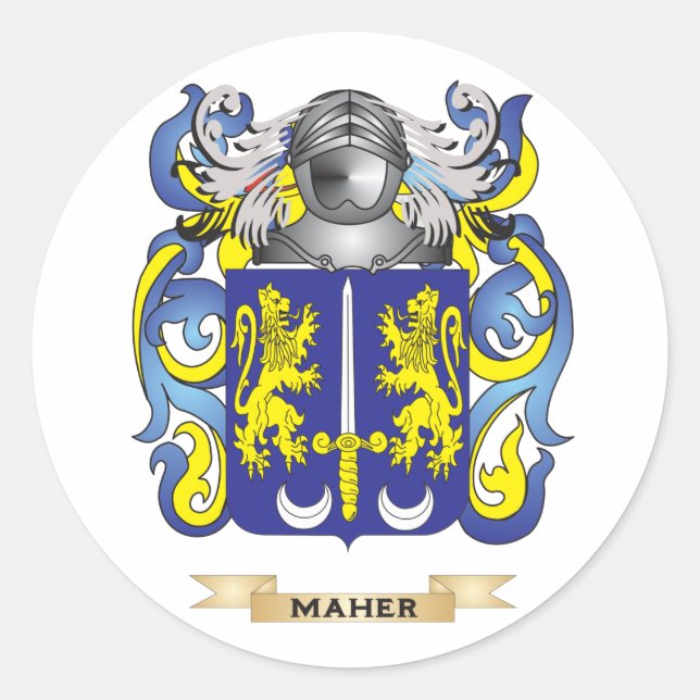 Rüstungsmantel (Familienwappen) Runder Aufkleber (Vorderseite)