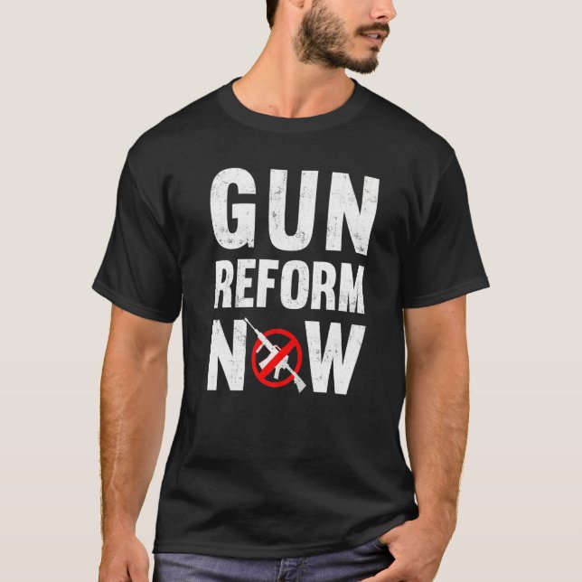 Rüstungsreform jetzt Anti-Zweite-Änderung Pro-Rüst T-Shirt (Vorderseite)