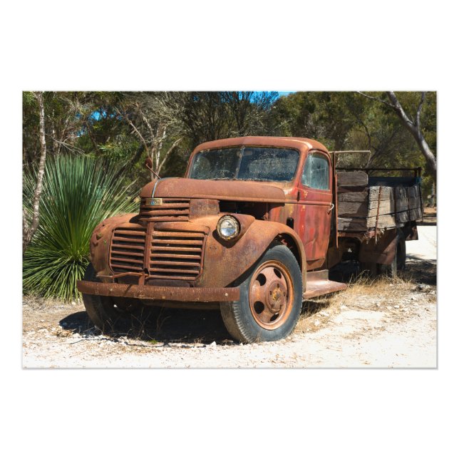 Rusty alten LKW verlassen im Outback Australien. Fotodruck (Vorne)