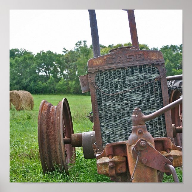 Rusty Antique Case Tractor Poster (Vorne)