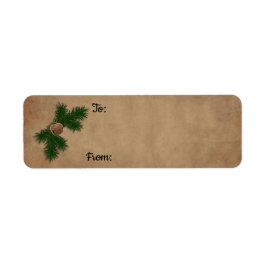 Rusty Bell on Pine Christmas Geschenke Labels
