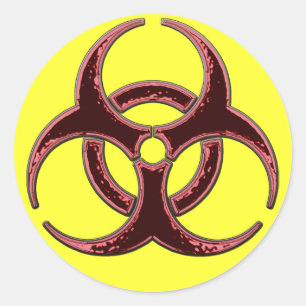Rusty Bio Hazard Symbol Runder Aufkleber
