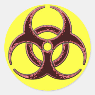 Rusty Bio Hazard Symbol Runder Aufkleber