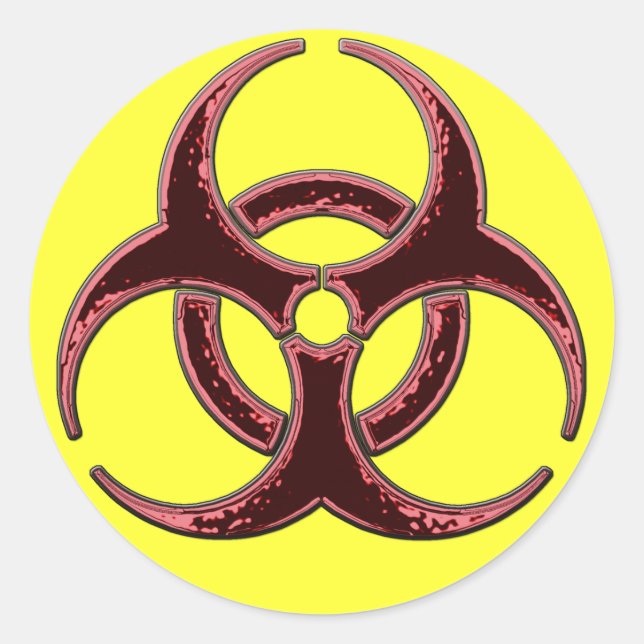 Rusty Bio Hazard Symbol Runder Aufkleber (Vorderseite)