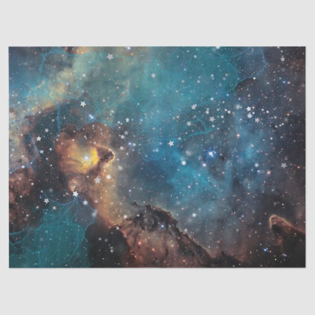 Rusty Blue Cloud Nebula Seidenpapier (Vorderseite)