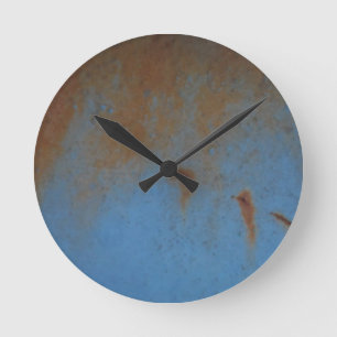 Rusty Blue Hintergrund Runde Wanduhr