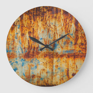 Rusty Blue Metal Textur Große Wanduhr