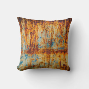 Rusty Blue Metal Textur Kissen