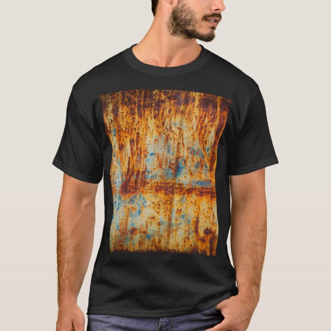Rusty Blue Metal Textur T-Shirt (Vorderseite)