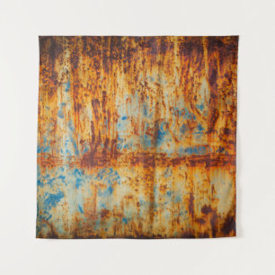 Rusty Blue Metal Textur Wandteppich