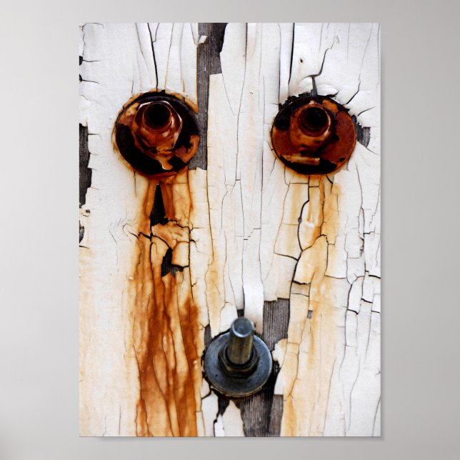 Rusty Bolts Nuts Peeling Paint Poster (Vorne)