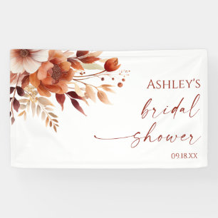 Rusty Burgundy Brown Floral Blume Brautparty Banner