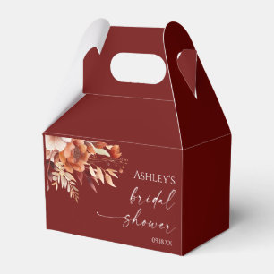 Rusty Burgundy Brown Floral Blume Brautparty Geschenkschachtel