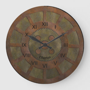 Rusty Coppertones Steampunk Clock Große Wanduhr