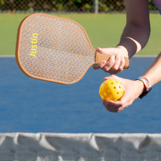 Rusty Diamond Plate Individuelle Name Pickleball Schläger